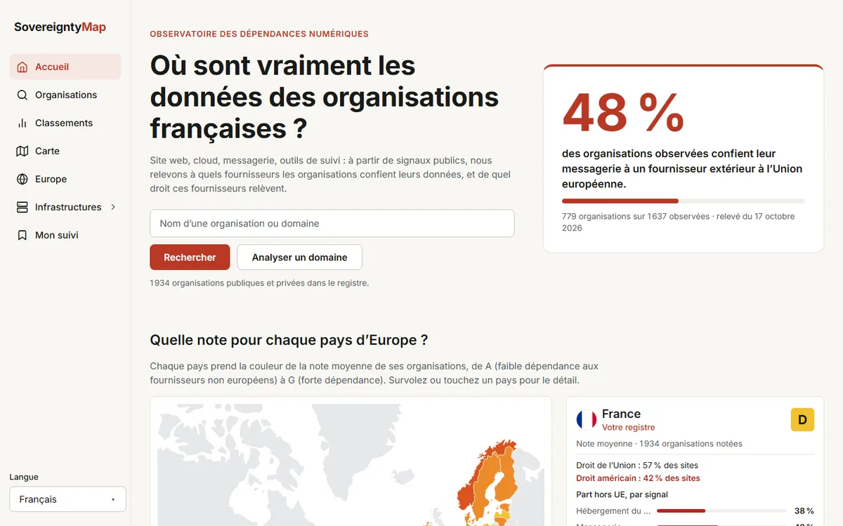 Page d’accueil de SovereigntyMap